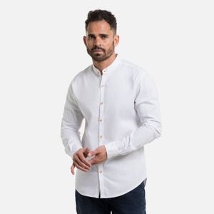 Camisa Manga Larga Color Blanco Para Hombre