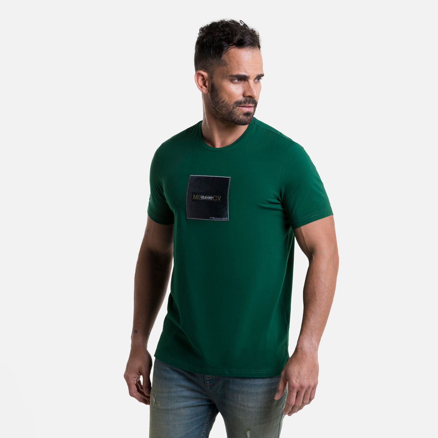 Camiseta Premium Manga Corta Color Verde Adidas Para Hombre - Agaval