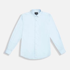 Camisa Manga Larga Color Azul Claro Para Hombre