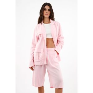 Chaqueta rosada tipo blazer para mujer