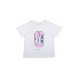 Camiseta blanca estampada para mujer