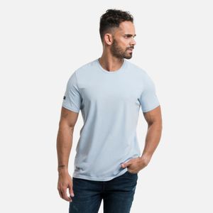 Camiseta Premium Manga Corta Color Azul Chambray Para Hombre
