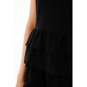 Camisa negra de tiras con boleros para mujer