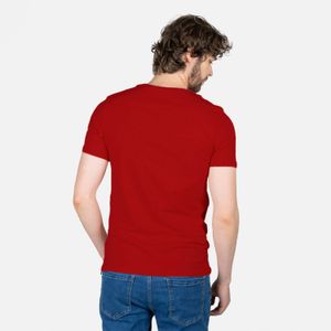 Camiseta Unicolor Color Rojo Cereza Para Hombre