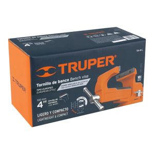 Tornillo de banco 4" tipo europeo de hierro nodular, Truper