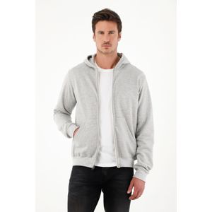 Buzo gris con bolsillos frontales para hombre