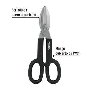 Tijera para hojalatero 10", Pretul