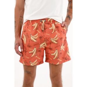 Pantaloneta de baño con estampado de bananas para hombre