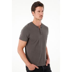 Camiseta regular fit manga corta gris para hombre