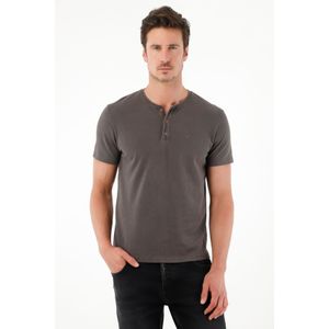 Camiseta regular fit manga corta gris para hombre