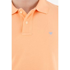 Polo naranja con raqueta multicolor para hombre