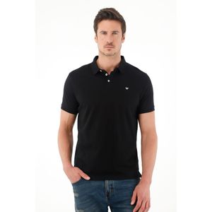 Polo negra  Lycra-Algodón para hombre