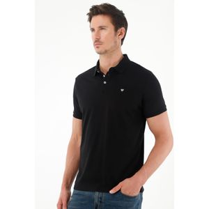 Polo negra  Lycra-Algodón para hombre