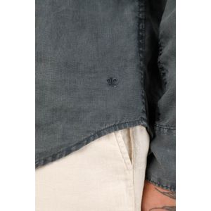 Camisa azul de 100% lino para hombre