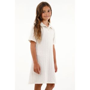 Vestido corto tipo polo crudo para niña