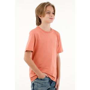 Camiseta naranja básica para niño