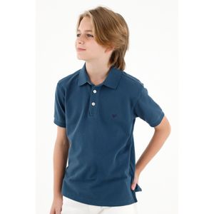 Polo azul con botones para niño