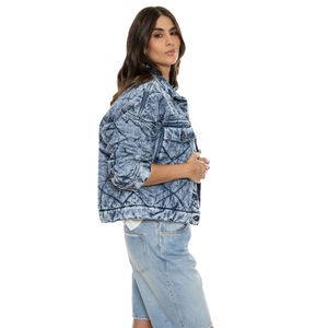 Chaqueta Oversized En Denim Acolchada