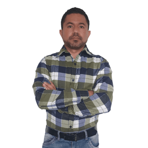 Camisa para Hombre GO Canadá en Algodón Verde Cuadros Leñadora con Manga Larga