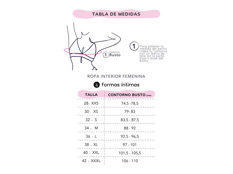 Talla 32 En Mujer Brasier Brasier Marel Básico Rosa Talla 32B