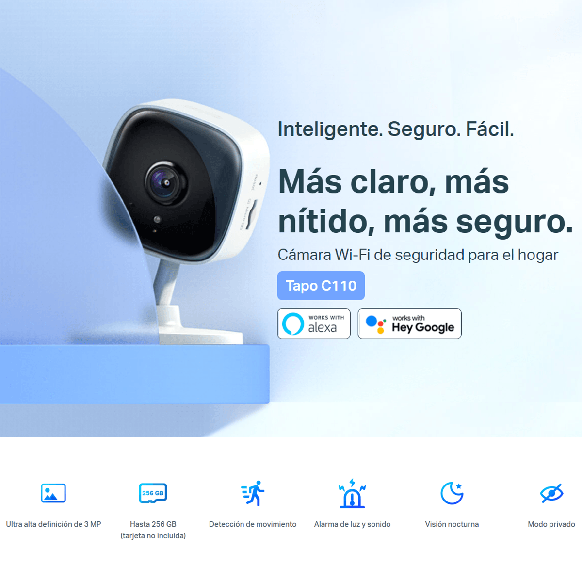 Cámara Seguridad IP Wifi Tp-link Tapo C110 + Micro SD 64 GB - Agaval