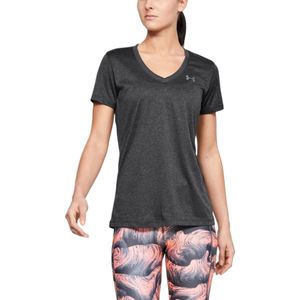 Camiseta Under Armour Cuello V Tech Gris Mujer