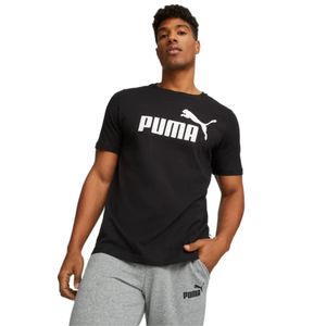 Camiseta Puma Hombre Ess Logo Tee Negro Blanco