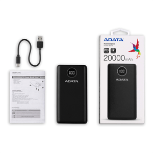 Power Bank 20000mah Carga Rápida Qcpd Adata P20000QCD Negro