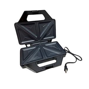 Parrilla Sandwichera Nobelsound de 1000w 2 Puestos y Bandeja de Ondas NB2002