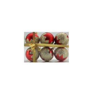 SET X 6 BOLAS 7 CM BOLAS PUNTOS BLANCOS ROJO