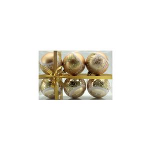 SET X 6 BOLAS 7 CM ARBOLES DORADO