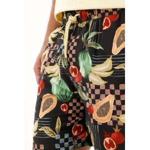 Pantaloneta de baño con estampado de frutas para hombre