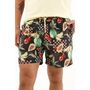 Pantaloneta de baño con estampado de frutas para hombre