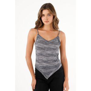 Camiseta tipo pañoleta negra para mujer