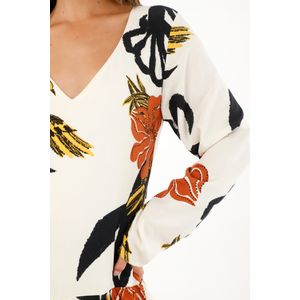 Vestido largo estampado con boleros para mujer