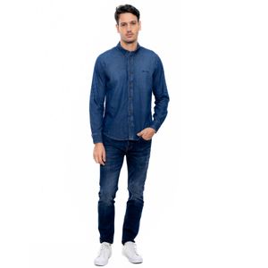 Camisa Manga Larga En Chambray Con Bordado