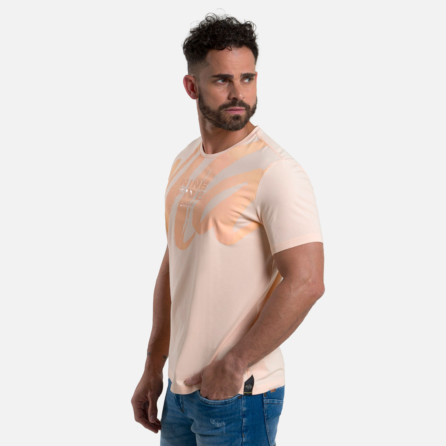 Camiseta Premium Manga Corta Color Peach Parfait Para Hombre - Agaval