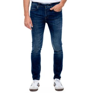 Slim Fit Jeans Tono Oscuro Con Botonadura Interna
