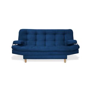 Sofacama semidoble 185x95cm tela tipo lino 3 posiciones Azul