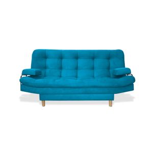 Sofacama semidoble 185x95cm tela tipo lino 3 posiciones Turquesa