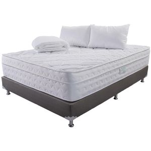 Combo Colchón Premier + Base Cama + Protector + Almohada - Medida 200x200 - Firmeza Suave