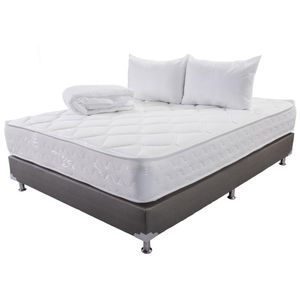 Combo Colchón Fortaleza + Base Cama + Protector + Almohada - Medida 100x190 - Extra Firme