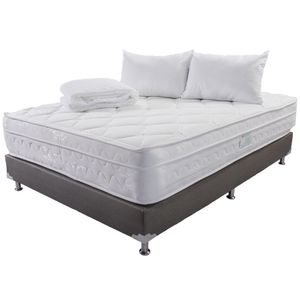 Combo Colchón Júbilo Especial + Base Cama + Protector + Almohada - Medida 140x190 - Firmeza Media