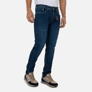 Jean Slim Color Azul Oscuro Para Hombre