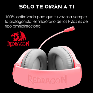 Diadema Gamer Redragon H260 Hylas Usb 35mm Con Micrófono Rosado