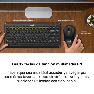 Combo Teclado + Mouse Inalámbrico Genius Luxemate Q8000 Blk