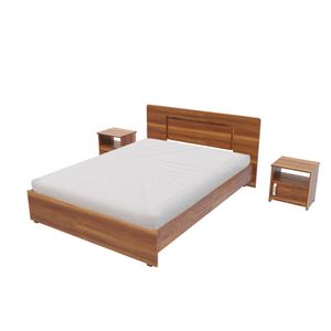 Combo Cama Doble (140 cm) + 2 Mesas de Noche Praga