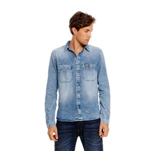 Camisa Manga Larga Denim Para Hombre Atelier Girbaud