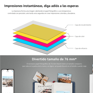 Xiaomi Papel Fotográfico 20 Hojas Portable Photo Printer