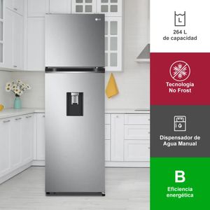 Nevera LG No Frost Congelador Superior 264 Litros Brutos VT26WGPX Gris